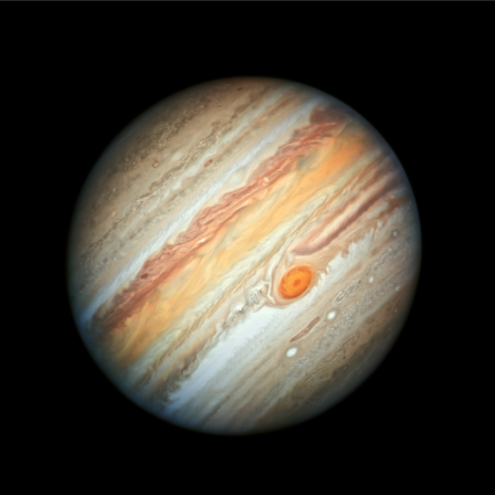 Viele bunte Streifen – der Riesenplanet Jupiter, aufgenommen vom Hubble-Weltraumteleskop