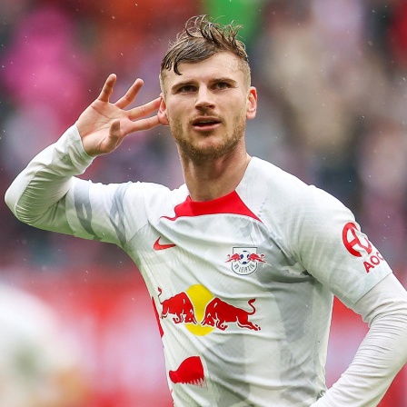 Leipzigs Spieler Timo Werner jubelt nach seinem Treffer zum 3:1.