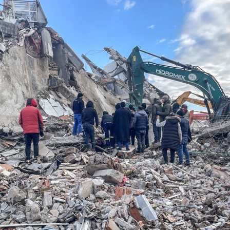 Zerstörte Häuser nach dem Erdbeben in der Türkei