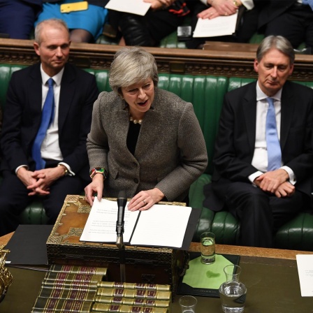 Theresa May, Premierministerin von Großbritannien, gibt vor dem Unterhaus eine Erklärung ab