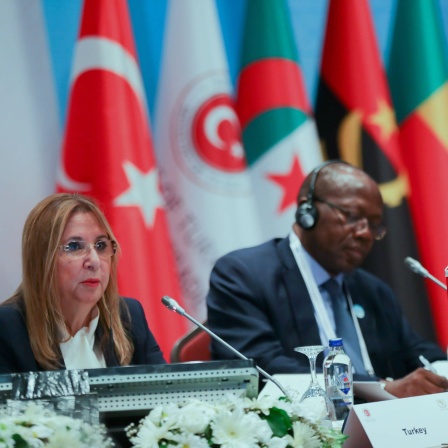 Die türkische Handelsministerin Ruhsar Pekcan am 11. Oktober 2018 bei einem Ministertreffen im Rahmen des zweiten türkisch-afrikanischen Wirtschaftsforums in Istanbul