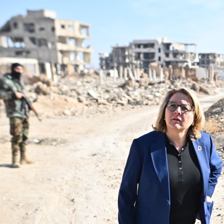 Svenja Schulze (SPD), Bundesministerin für wirtschaftliche Zusammenarbeit und Entwicklung, während eines Besuchs in Syrien.