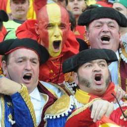 Die spanischen Fans jubeln.