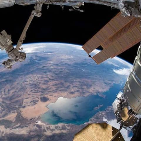 Einer der Lieblingsausblicke für Alexander Gerst: die Westküste der USA, welche die ISS ein Mal am Tag überfliegt