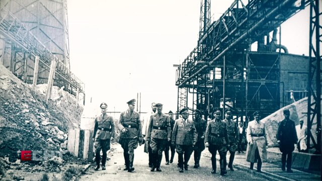 Die Giftgasfabrik von Halle in Nazideutschland.