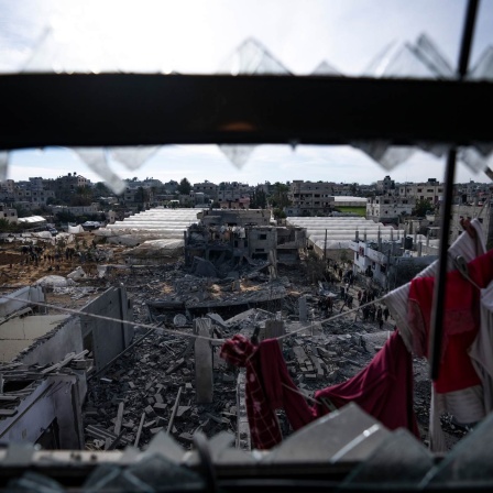 Zerstörte Gebäude in Rafah