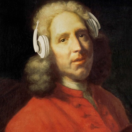 Montage: Jean-Philippe Rameau mit Kopfhörern