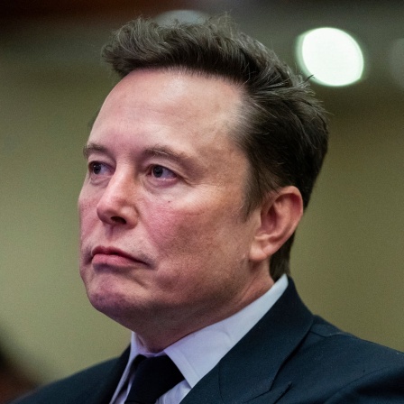 Elon Musk schaut in die Ferne.