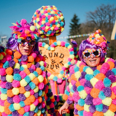 Kostümierte feiern beim Karneval in Damme.