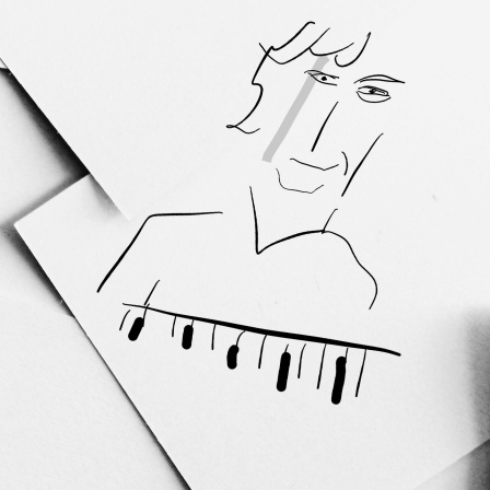 Skizzenhafte Zeichnung des Sängers Steve  Winwood
