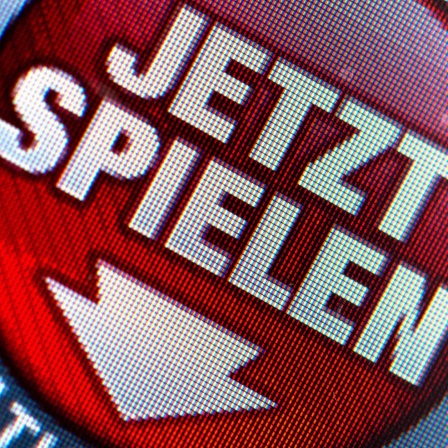 Werbebutton für ein Online-Pokerspiel im Internet mit der Aufschrift "JETZT SPIELEN"