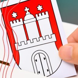 Stimmzettel mit Hamburg-Wappen wird in eine Wahlurne geworfen, Symbolfoto Bürgerschaftswahl in Hamburg.