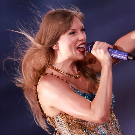 US singer-songwriter Taylor Swift performt während ihrer Eras Tour im Sofi Stadium in Inglewood, California,
August 7, 2023. Musicians