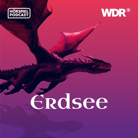 Cover des WDR Hörspiel-Podcasts "Erdsee": Ein Drache fliegt durchs Bild.