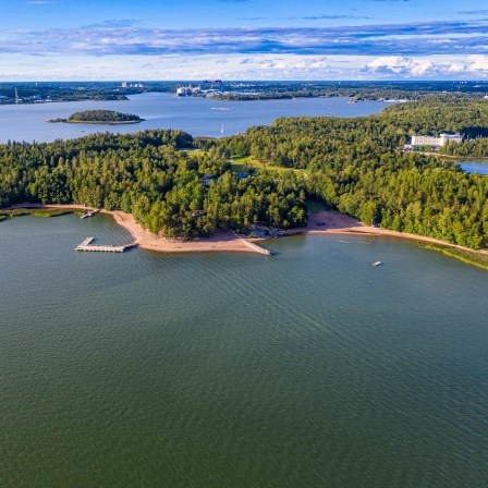 Luftaufnahme der Insel Ruissalo, Turku, Finnland
