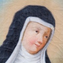 Eine gemaltes Portrait der Nonne Hildegard von Bingen.