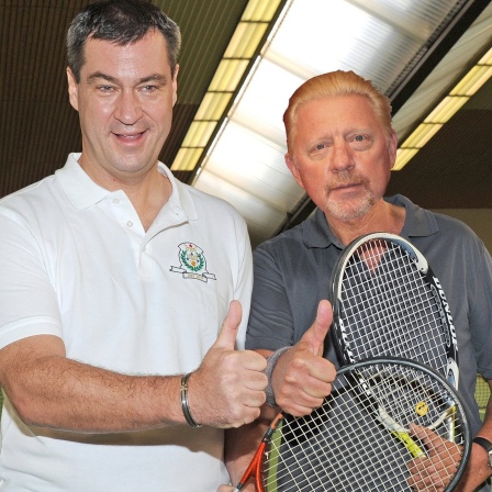 Söder und Becker beim Tennis