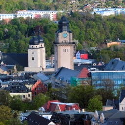 Eine Stadtansicht von Plauen.