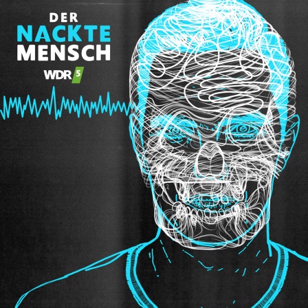 Illustration: Der nackte Mensch, Zeichnung angelehnt an ein Röntgenbild eines Kopfes.