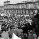 70 000 Heimatvertriebene protestieren am 5. August 1950 vor dem Stuttgarter Neuen Schloss