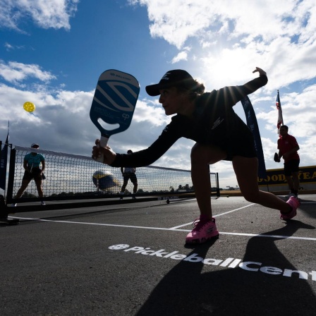 Die Pickleballspielerin Catherine Parenteau in Carson, Kalifornien 

