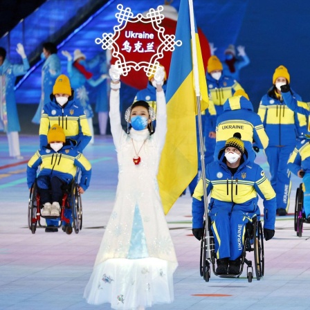 Beijing Paralympics: Opening Ceremony The Ukrainian delegation takes part in the opening ceremony of the Beijing Winter