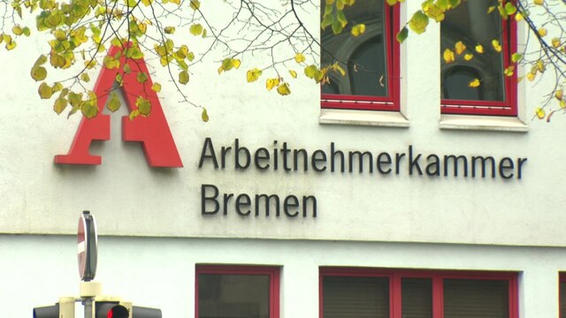 Schild von der Arbeitnehmerkammer Bremen.
