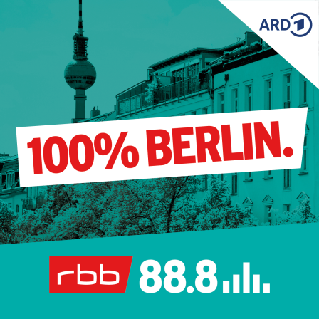 Auf einer grünen Berlin-Silhouette steht das Wort 100% Berlin (Foto: rbb 88.8)