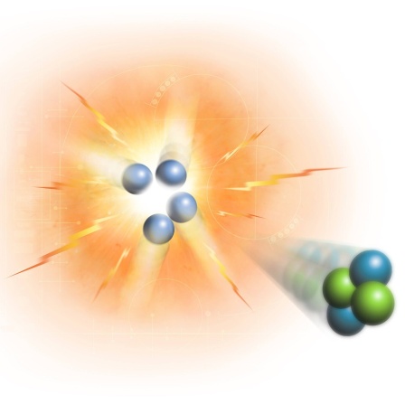 Künstlerische Darstellung einer Kernfusionsreaktion