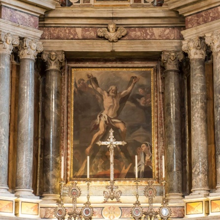 &#034;Kreuzigung des hl. Andreas&#034; Altarbild der Kathedrale Sant Andrea, Amalfiküste, Provinz Salerno, Italien.