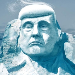 Donald Trumps Gesicht auf einem arktischen Eisberg (Illustration des "Projekts Trumpmore")