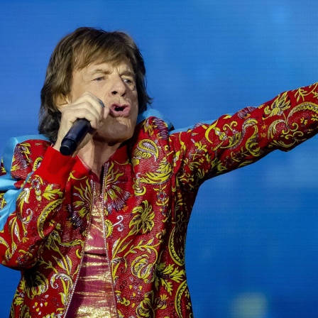 Singer Mick Jagger during the concert of The Rolling Stones in the Johan Cruijff ArenA.