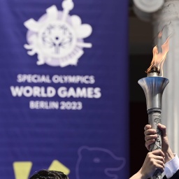 Entzündung der Flamme der Hoffnung für die Special Olympics World Games Berlin 2023 in Athen