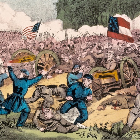 Kreidelithographie der Schlacht bei Gettysburg