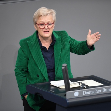 Renate Künast (Bündnis 90/Die Grünen) bei einer Bundestagsdebatte.