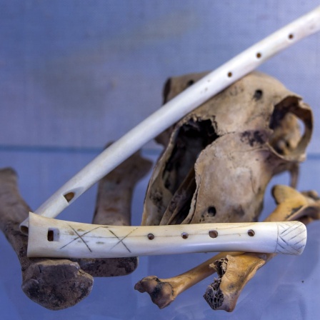 Nachgebaute Knochenflöten