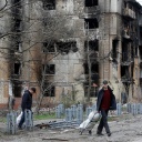 Zerstörte Gebäude in Mariupol