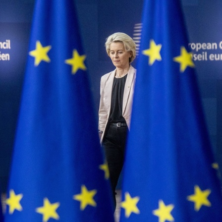 EU-Kommissionspräsidentin Ursula von der Leyen beim Gipfeltreffen in Brüssel
