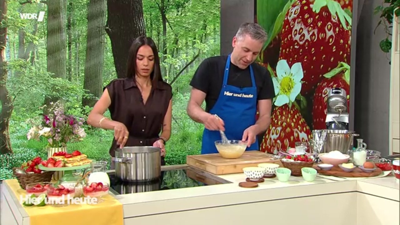 Hier und heute: Milchreiskuchen mit Erdbeeren