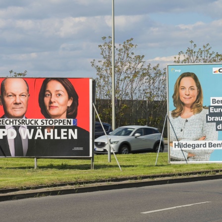 SPD, CDU Wahlplakate zur Europawahl 2024