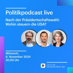 Politikpodcast live
Nach der Präsidentschaftswahl: Wohin steuern die USA?
Mittwoch,, 6. November 2024 ab 20.00 Uhr
Live in der Deutschlandfunk App.