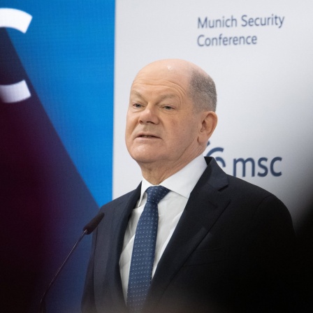 Olaf Scholz auf der Sicherheitskonferenz in München 
