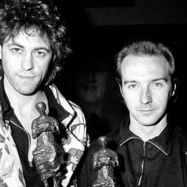 Sänger Bob Geldof und Midge Ure von der Rock Gruppe&#034;Ultravox&#034;