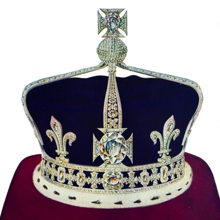 Die Krone von Queen Elizabeth (Queen Mother) mit dem Koh-i-Noor. Die Krone wurde für die Frau von König George VI angefertigt aus Anlass ihrer Krönung 1937.