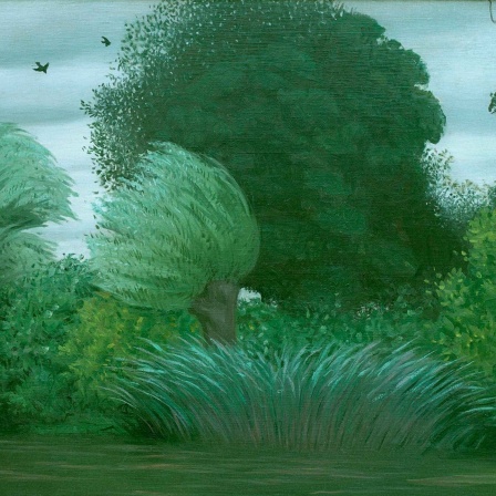 Das Gemälde "Eure bei Pacy-sur-Eure" von F.Vallotton mit Bäumen und Sträuchern im Wind