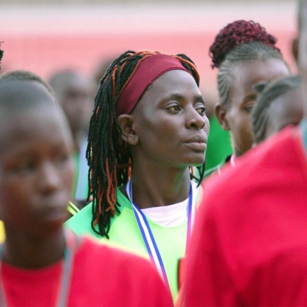 Die kenianische Fußballspielerin Mary Stella